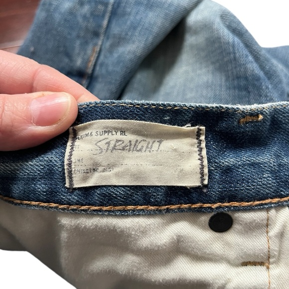Denim & Supply Ralph Lauren Straight Jeans 38x32 Distressed Whiskered Denim - Picture 6 of 13
